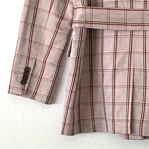 *SOLD* Frank and Oak Plaid Linen and Tencel Blazer Jacket - Picture 7 of 10